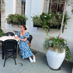 A&F Blue Floral Summer Dress xs